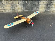 A radio controlled vintage model aircraft, approx. 58