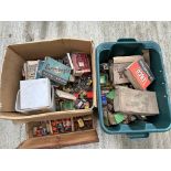 Two large boxes of car bulbs, many in original packaging and display boxes.