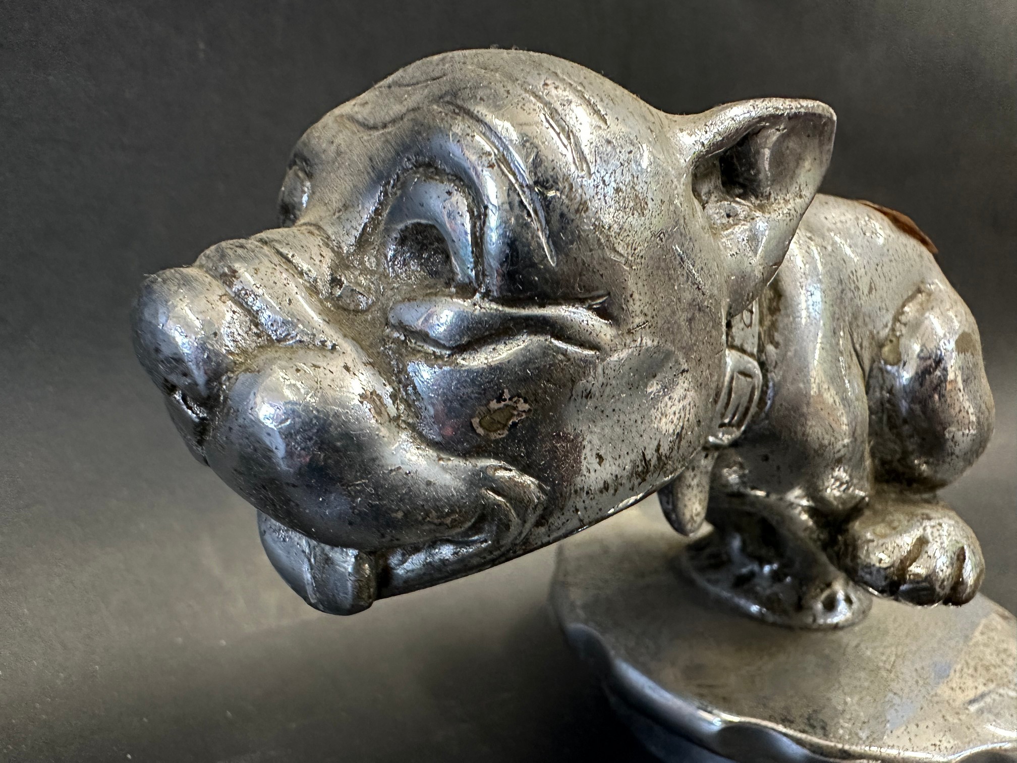 A rare 1930s car accessory mascot - The Telcote Pup, created after the comic character Bonzo, marked - Image 4 of 4