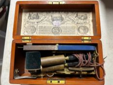 A mahogany cased magneto improved electric machine.