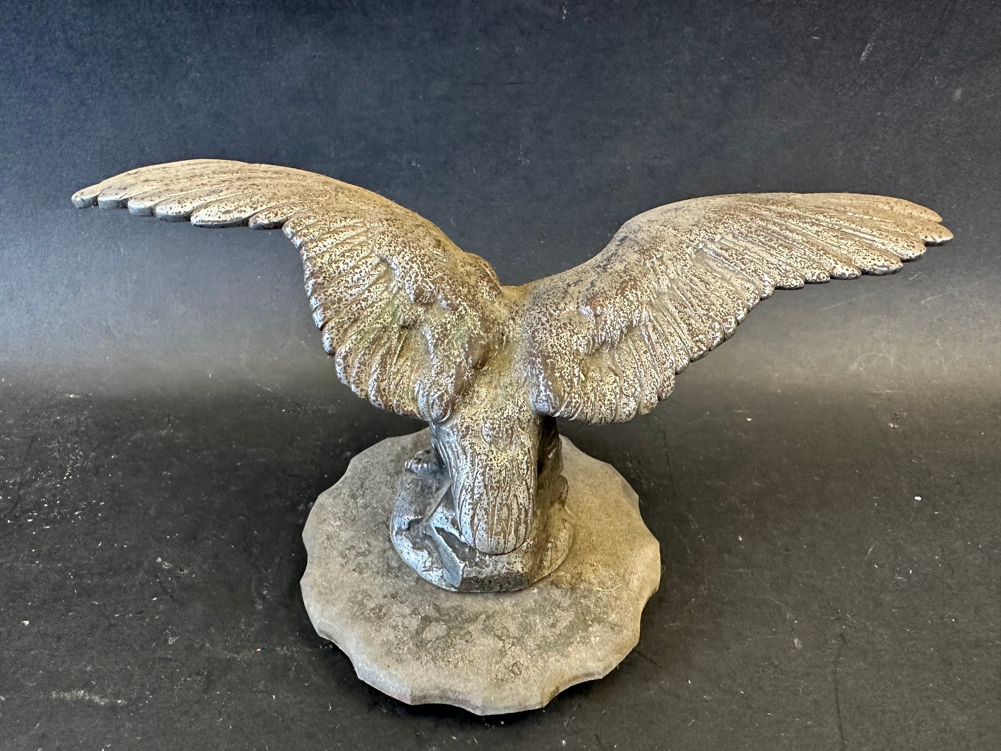 A car mascot in the form of a bird of prey with outstretched wings, stamped RD AEL (Lejeune) - Image 3 of 5