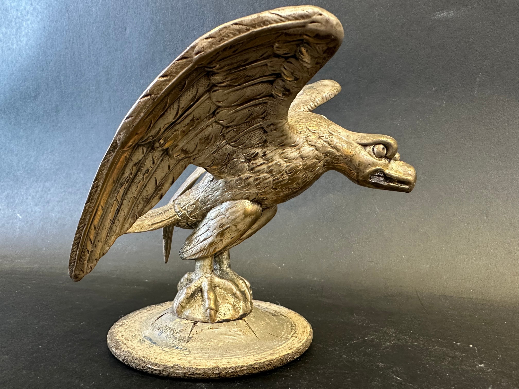 A car mascot in the form of an eagle, several stamped markings around the display base including - Image 5 of 5