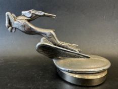 A car mascot mounted on a radiator cap, possibly early 1930s Chrysler Imperial Gazelle, approx. 6