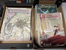 A collection of French magazines titled L'Illustration L'Automobile et le Tourisme, circa 1920s.