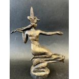 Deesse au Dragon (Dragon Goddess) by Antoine Elie Ottavy (1887-1951), a bronze car mascot marked