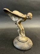 A Rolls-Royce Spirit of Ecstasy car mascot, signed Charles Sykes Rolls-Royce Limited, approx. 6"