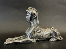 A car mascot in the form of a sphinx, would suit an Armstrong Siddeley, approx. 7 1/2" long.