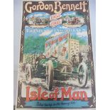 Four Peter Hearsey posters commemorating the 1904-5 Gordon Bennett on the Isle of Man.