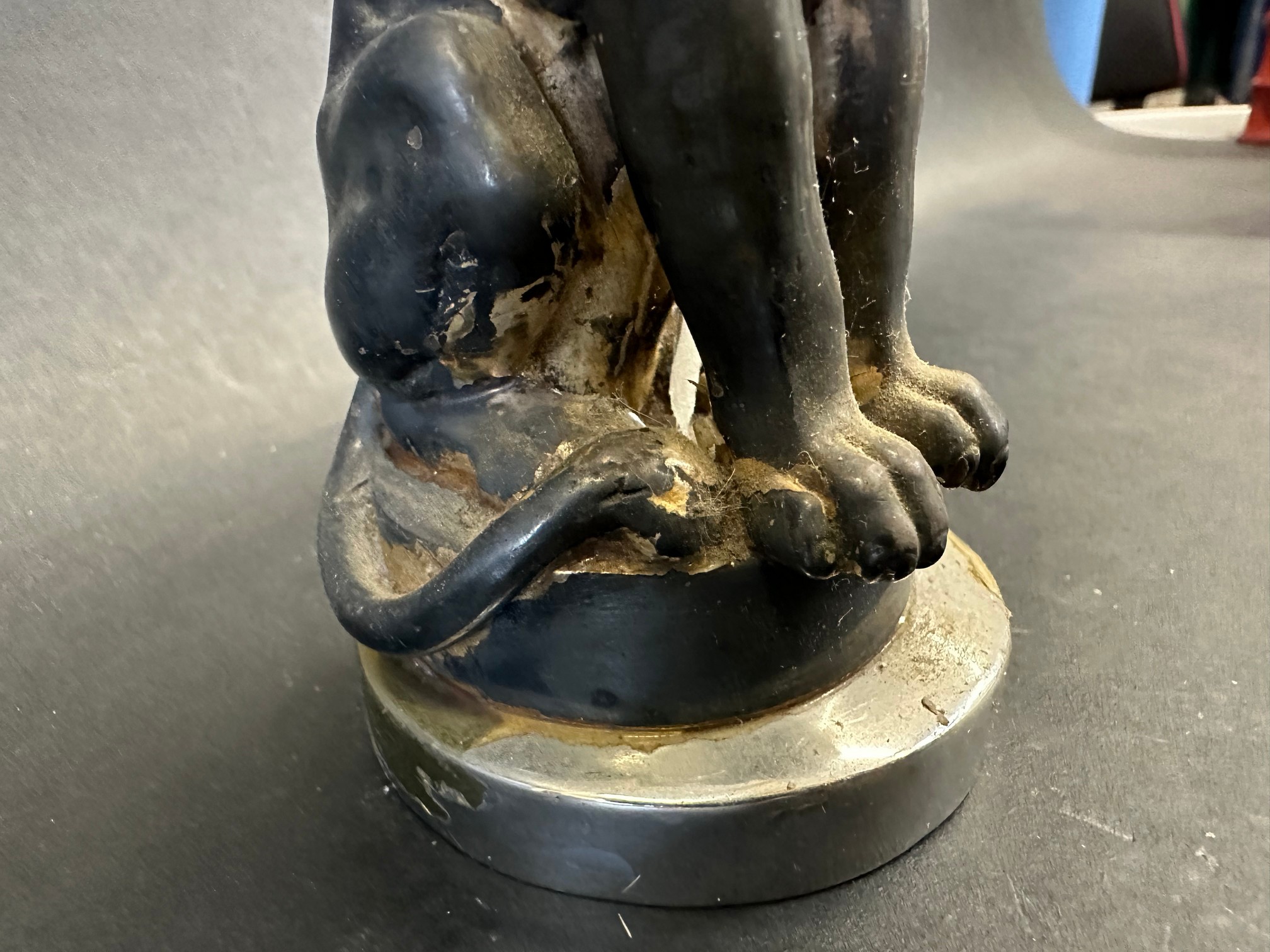 An Egyptian Pharoah car mascot - part female, part feline, display base mounted, approx. 5 3/4" - Image 2 of 4