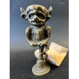 A Lincoln Imp car mascot thought to be for a 1920s Ruston Hornsby, approx. 4 3/4" tall.