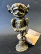 A Lincoln Imp car mascot thought to be for a 1920s Ruston Hornsby, approx. 4 3/4" tall.