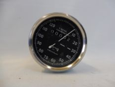 A Smiths 0-120mph chronometric speedometer, appears to be new.