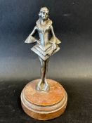 A car mascot in the form of a cabaret girl, Art Deco style design, possibly produced by AEL,