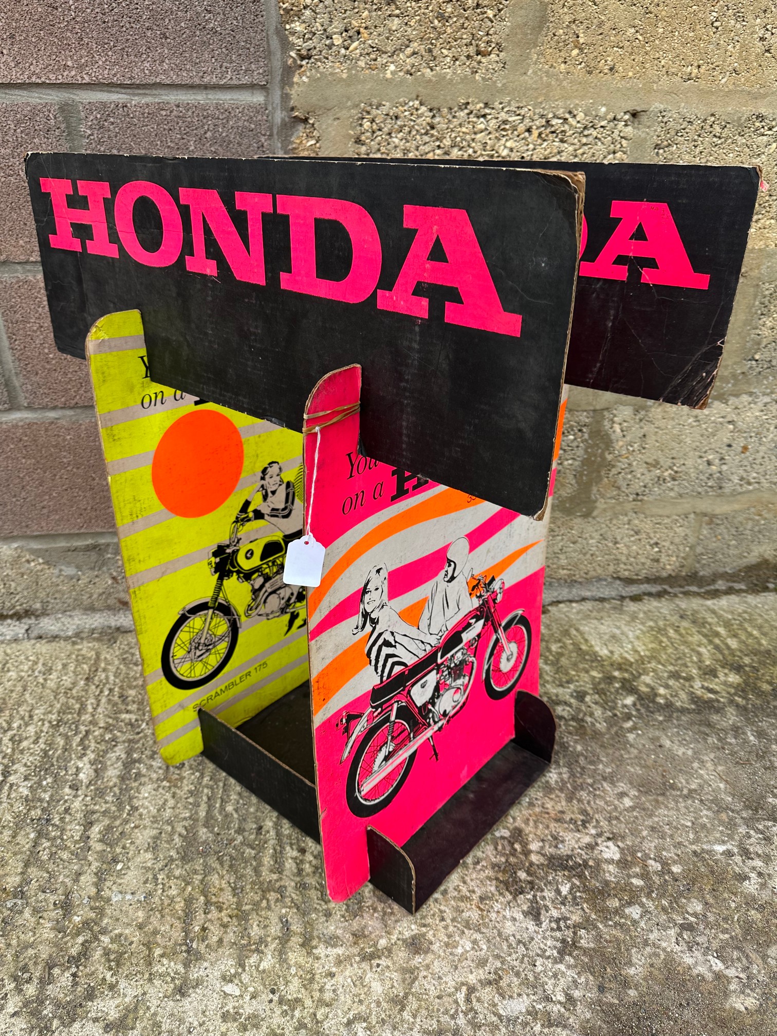 A Honda cardboard advertising display, probably late 1970s. - Image 2 of 2