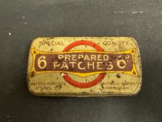 An Alfred Roberts & Sons Ltd. patch tin with contents.