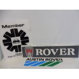 A Rover Dealership lightbox front panel and a similar one for Austin Rover, both 48 x 12" plus a