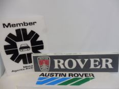 A Rover Dealership lightbox front panel and a similar one for Austin Rover, both 48 x 12" plus a