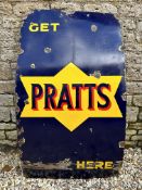 A Get Pratts Here enamel sign, a rare upright version, 30 x 54".