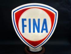 A Fina glass petrol pump globe by Hailware, damage to neck otherwise good.