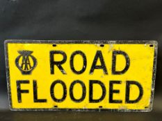An AA Road Flooded road sign, 24 x 12".