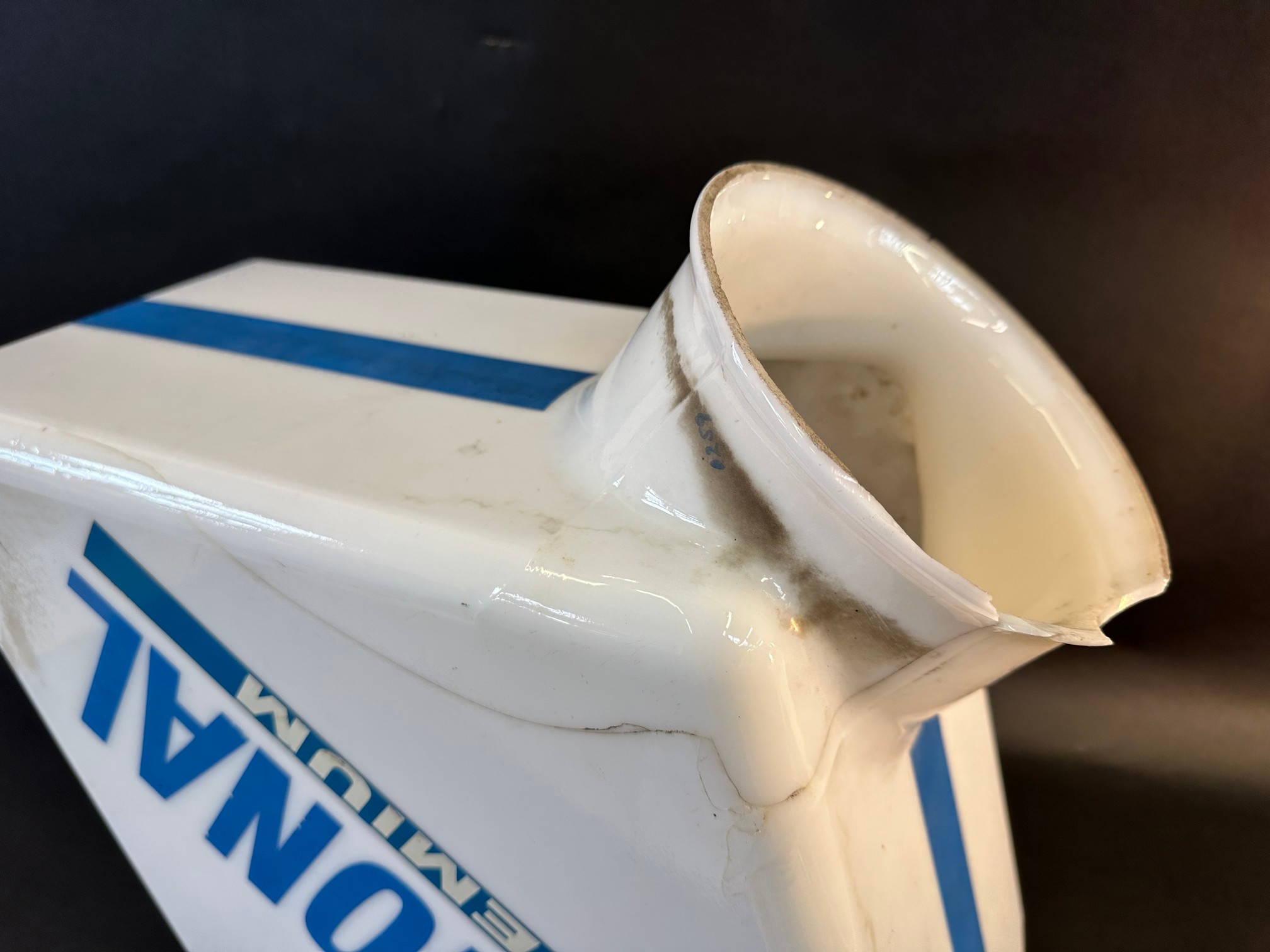 A National Benzole lozenge shaped glass petrol pump globe, fully stamped underneath, damage to a top - Image 6 of 6