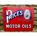 A Price's Motor Oils rectangular enamel sign, by Bruton of Palmers Green, 25 x 21".