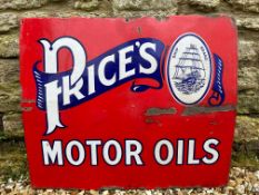 A Price's Motor Oils rectangular enamel sign, by Bruton of Palmers Green, 25 x 21".