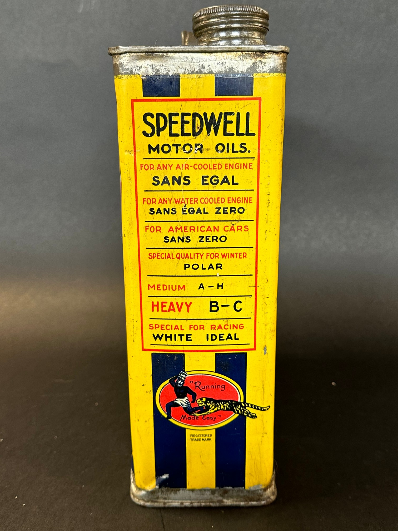 A Speedwell Motor Oil gallon can in good condition, complete with Speedwell sealed cap. - Image 2 of 8