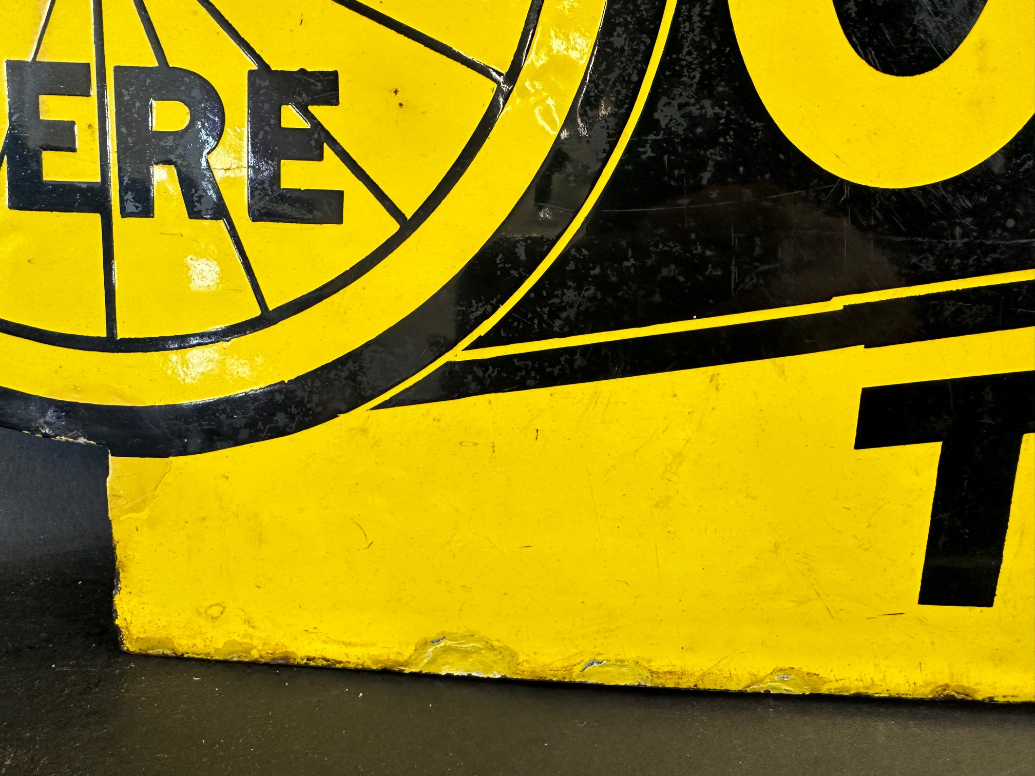 A Dunlop Cycle Tyres In Stock Here double sided enamel sign with hanging flange, some older spots of - Image 9 of 9