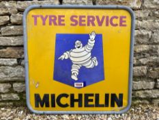 An unusual Michelin Tyre Service advertising sign, 30 x 30".