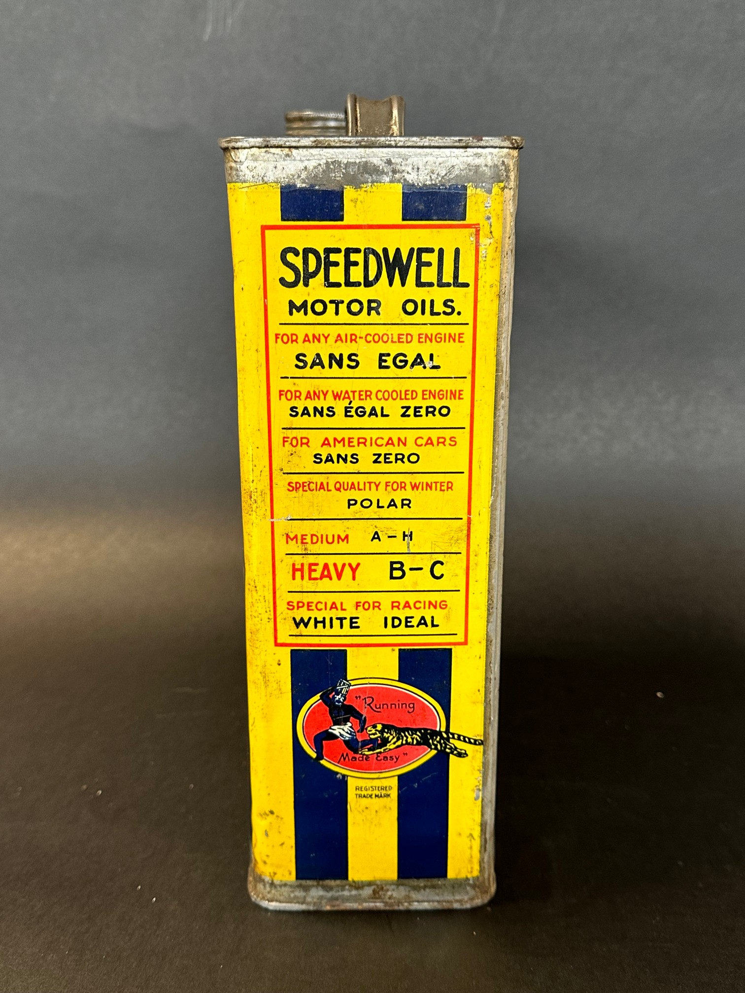 A Speedwell Motor Oil gallon can in good condition, complete with Speedwell sealed cap. - Image 8 of 8