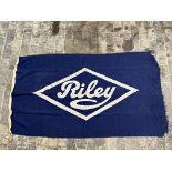 A large circa 1930s Riley showroom display flag, 71 x 41 1/2".