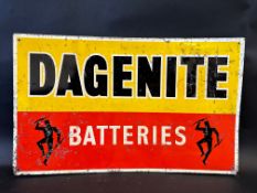 A Dagenite Batteries tin advertising sign, 23 x 14".