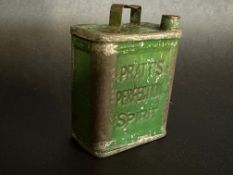 A Pratt's Perfection Spirit perfume can in the form of a miniature petrol can.