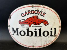 A Gargoyle Mobiloil curved enamel sign, 11 x 8".