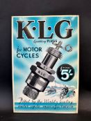 A superb K.L.G. Sparking Plugs for Motor Cycles pictorial showcard, believed new old stock, 10 x