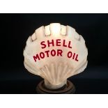 A rare Shell Motor Oil glass oil pump globe, in excellent original condition.