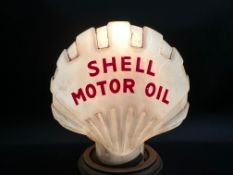 A rare Shell Motor Oil glass oil pump globe, in excellent original condition.