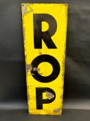 An R.O.P. narrow enamel sign, 12 x 36".