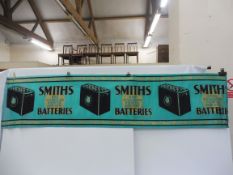 A rare surviving Smiths Battery crepe paper advertisement.