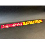 An Exide and Drydex Batteries shelf strip.