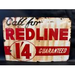 A Redline rectangular enamel sign by Whittle of Eccles, 36 x 24".