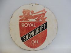 A Royal Snowdrift Oil circular enamel sign, 12" diameter.