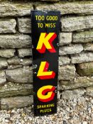 A KLG Sparking Plugs narrow enamel sign 6 x 25".