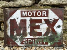 A Mex Motor Spirit double sided enamel sign with hanging flange, 18 x 12".