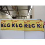 A rare surviving KLG Batteries crepe paper advertisement.