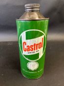 A Castrol Motor Oil cylindrical quart can, unusually being an Irish version.