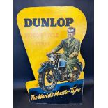 A large Dunlop motorcycle tyres 3D showcard.