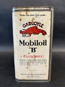 A Gargoyle Mobiloil 'B' grade square gallon can.