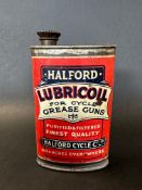 A rare Halford Lubricoil oval can for 'Cycle Grease Guns', with original cap, good condition.